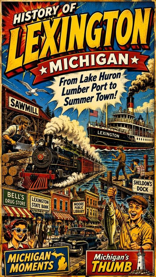 History of Lexington Michigan: From Lake Huron Lumber Port to Summer Town Michigan Moments poster
