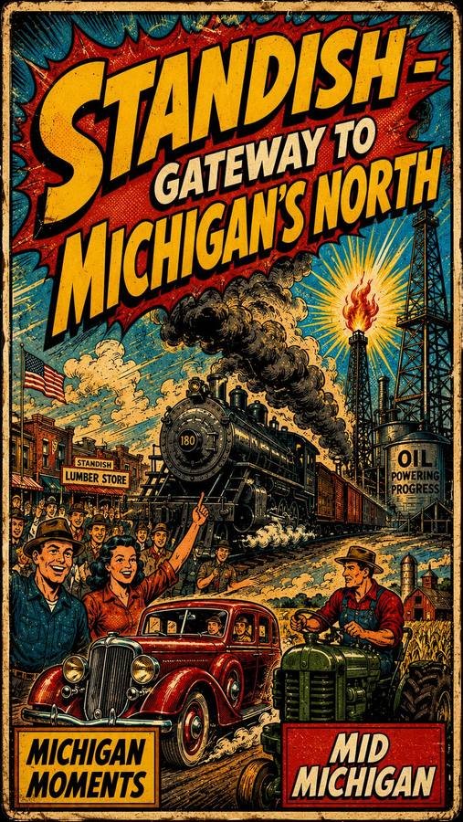 Standish, Michigan: The Farm-Stone Depot and the Road North Michigan Moments poster