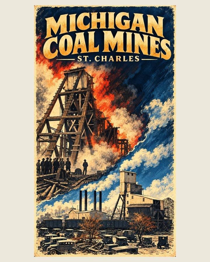 St. Charles Coal Mine Michigan Moments poster