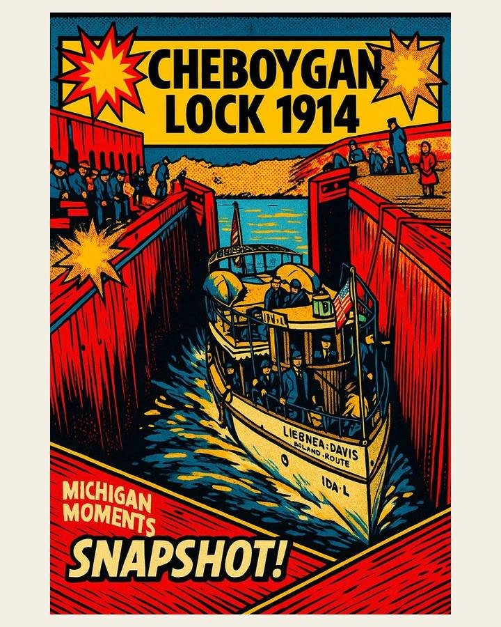 Cheboygan Lock Facility Michigan Moments poster