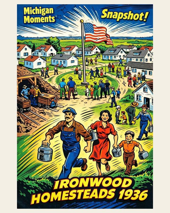 Ironwood WPA Homestead Michigan Moments poster