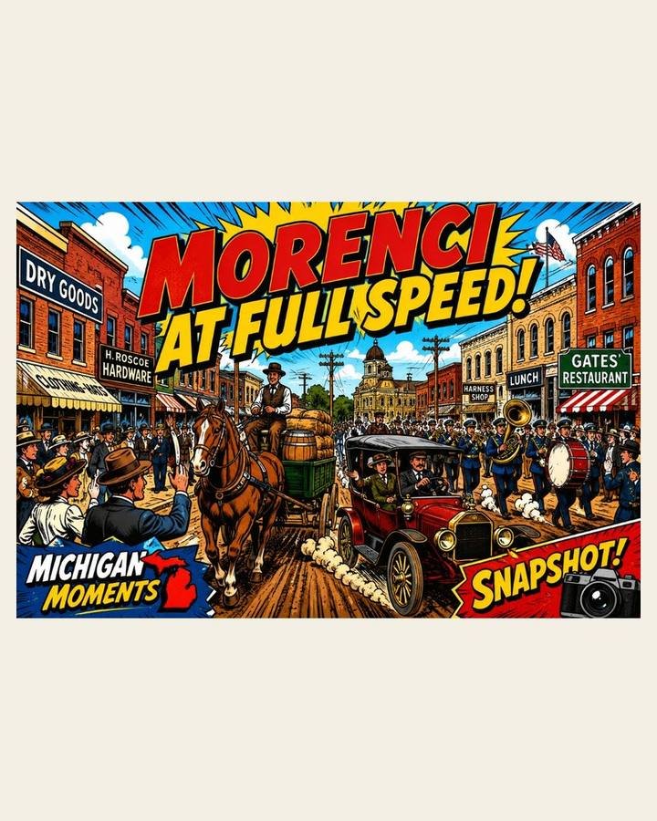 A Busy Day on Main Street, Morenci Michigan Moments poster