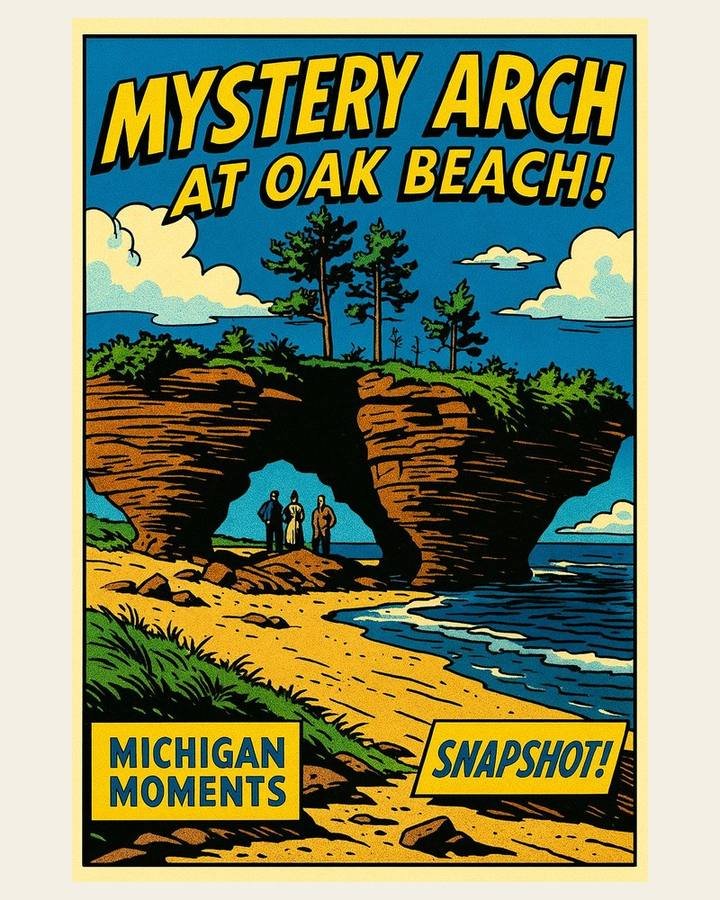 Under the Arch at Oak Beach Michigan Moments poster