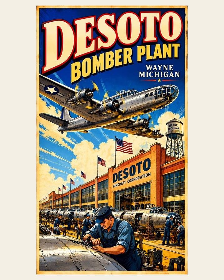Desoto Bomber Plant Michigan Moments poster