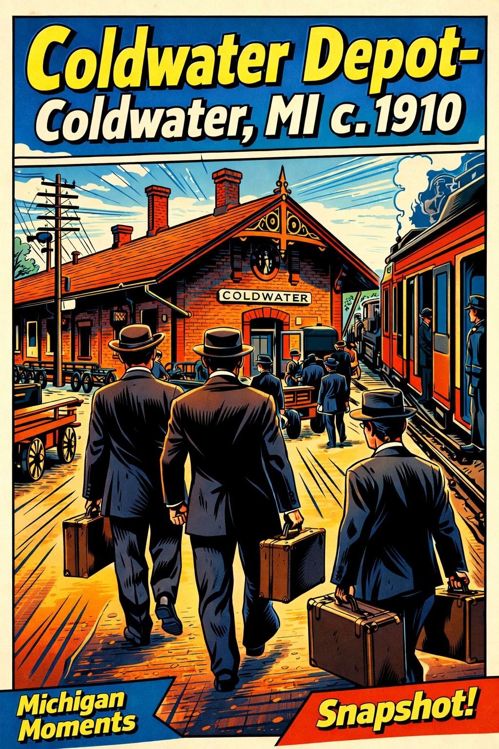 Coldwater Depot c1910 Michigan Moments poster