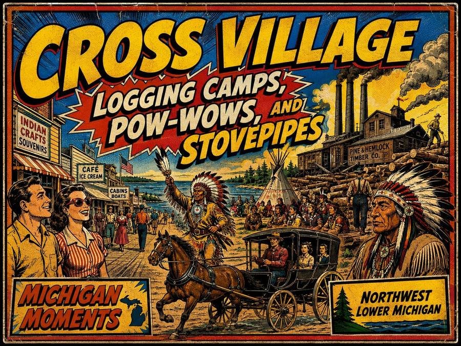 Cross Village Then and Now: 9 Rare Images That Tell Its Story Michigan Moments poster