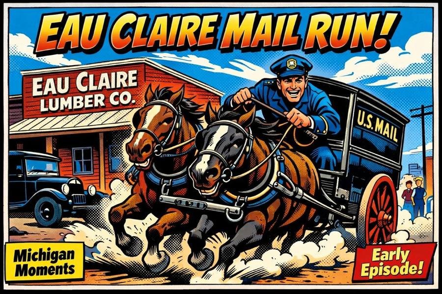 Eau Claire – A Working Town at the Turn of the Century Michigan Moments poster
