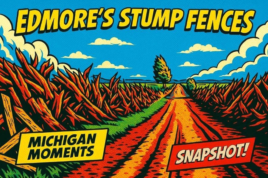 Stump Fences at Edmore Michigan Moments poster