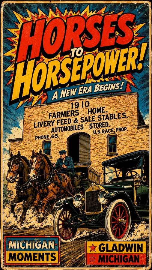 Gladwin Livery Stables Michigan Moments poster
