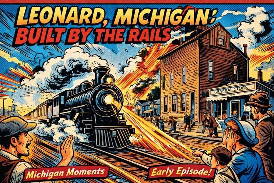 Leonard - Striking Facts That Shaped a Tiny Railroad Town Michigan Moments poster