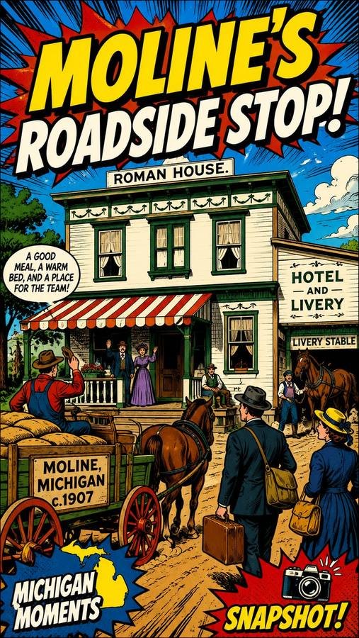 Roman House Hotel & Livery Michigan Moments poster