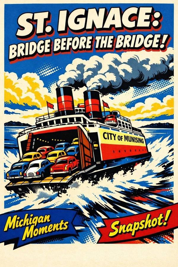 Ferry Docks St. Ignace Michigan Moments poster