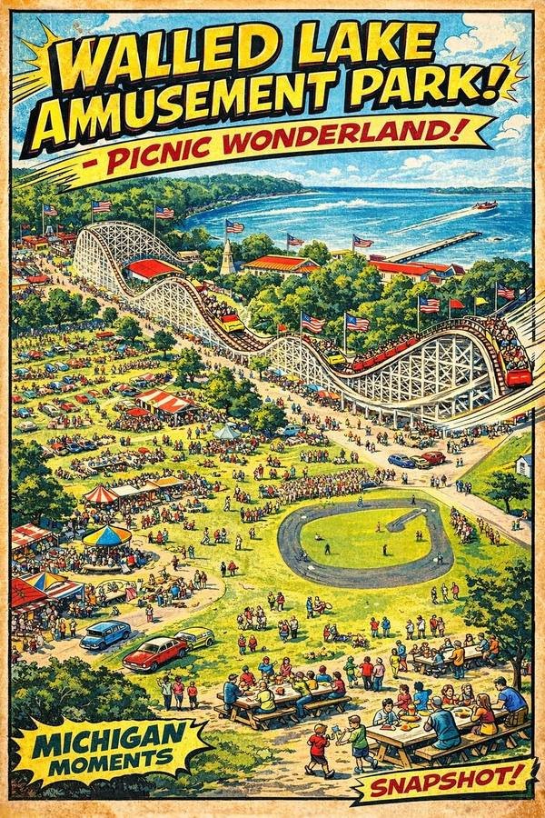 Walled Lake Amusement Park Michigan Moments poster
