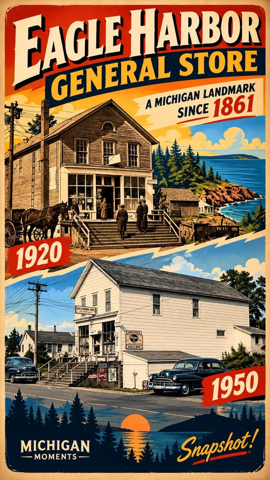 Eagle Harbor General Store Michigan Moments poster