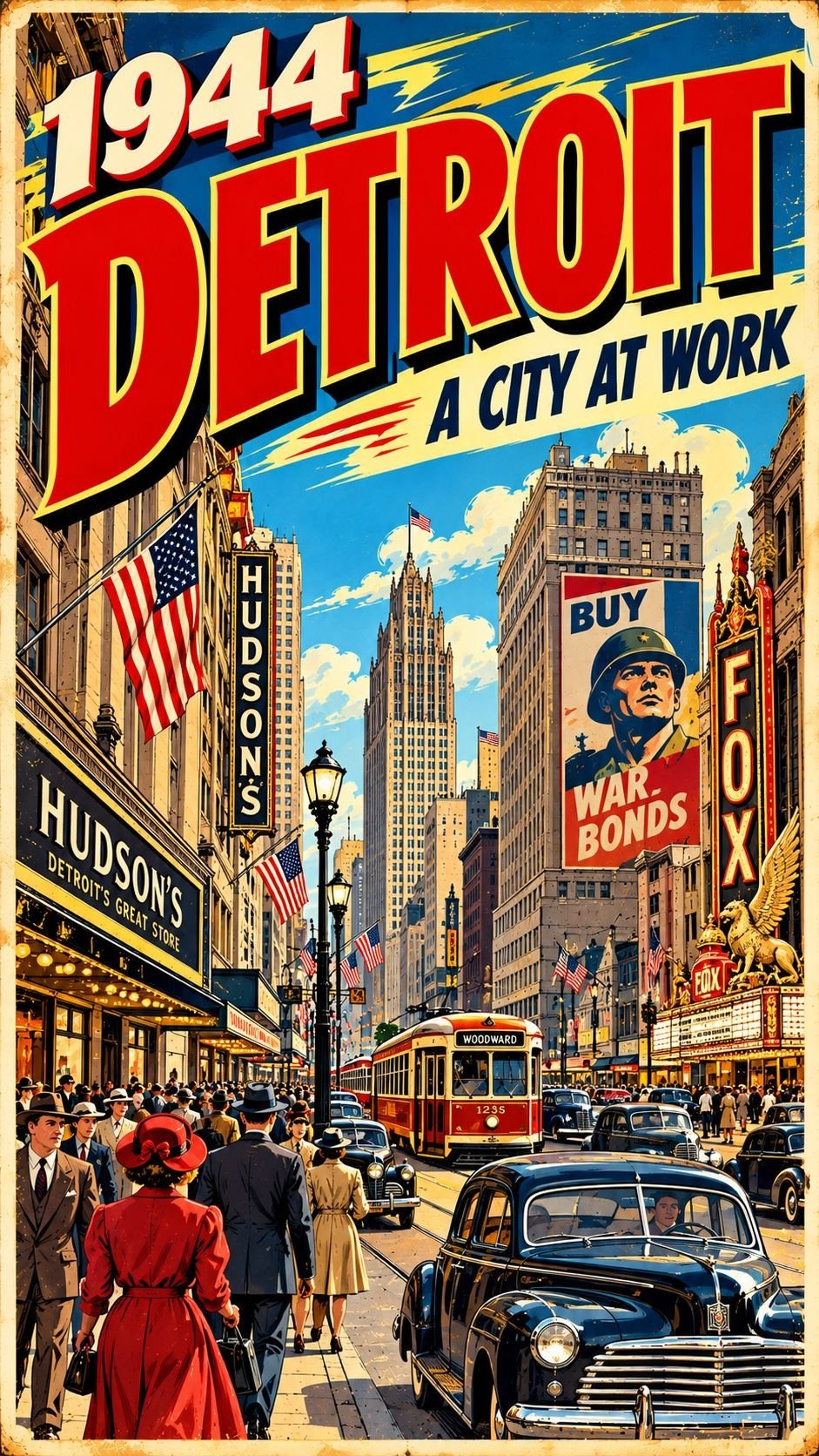 Detroit Street Scene Michigan Moments poster