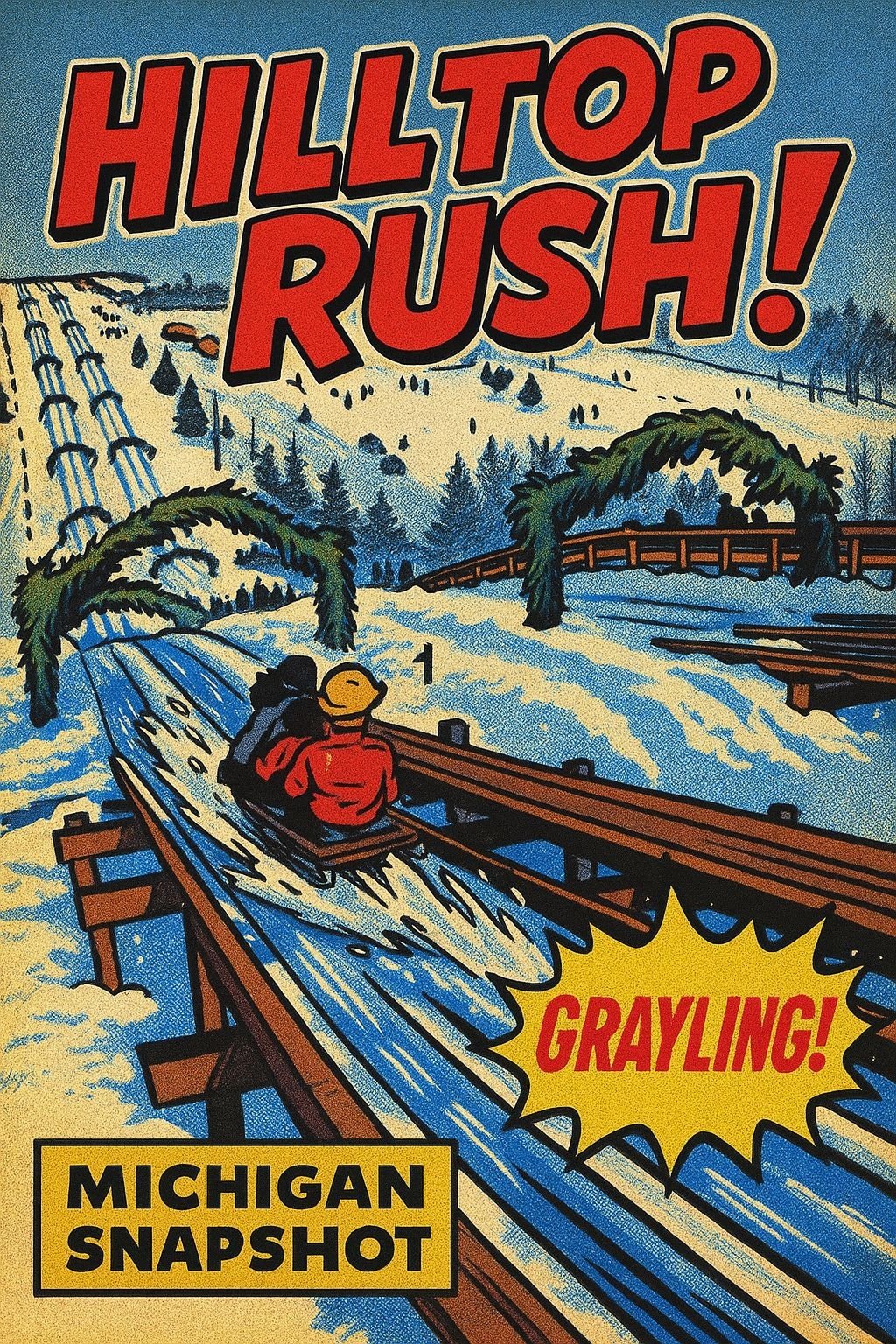 Grayling Toboggon Run Michigan Moments poster