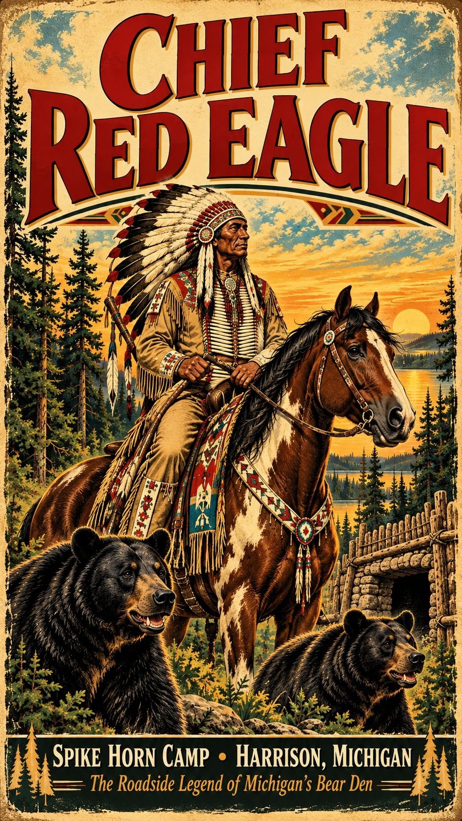 Harrison - Chief Red Eagle Michigan Moments poster