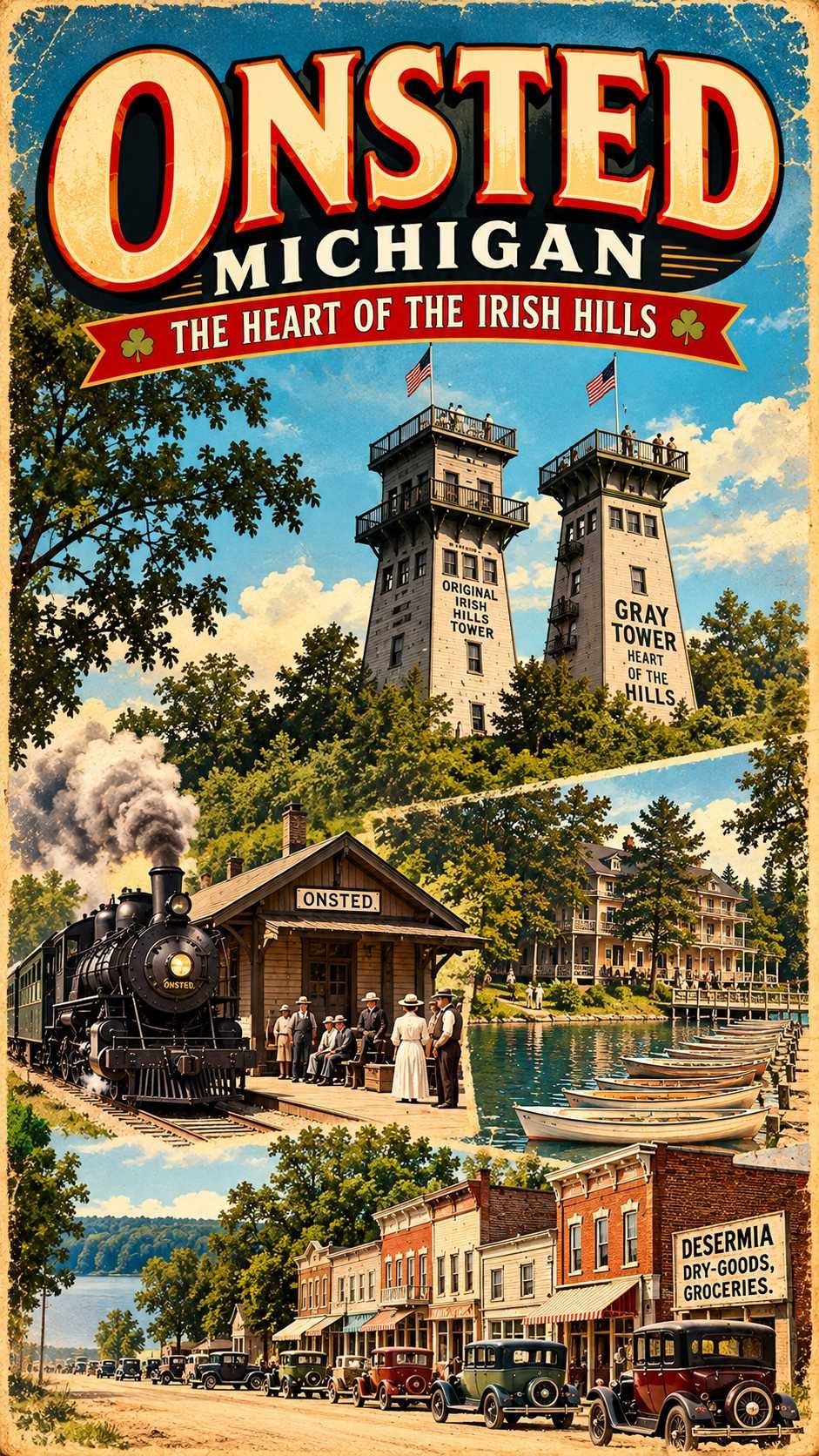 Onsted - 1905 It Was A Railroad Town, Lake Retreat, and a Growing Main Street Michigan Moments poster