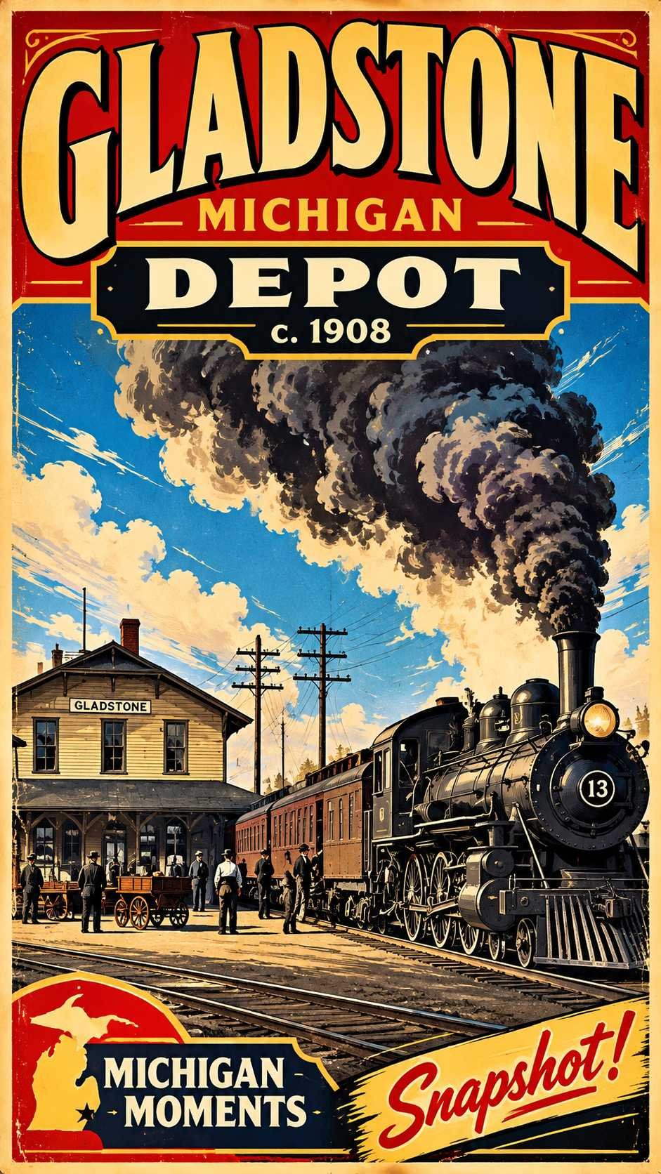 Gladstone Depot Michigan Moments poster