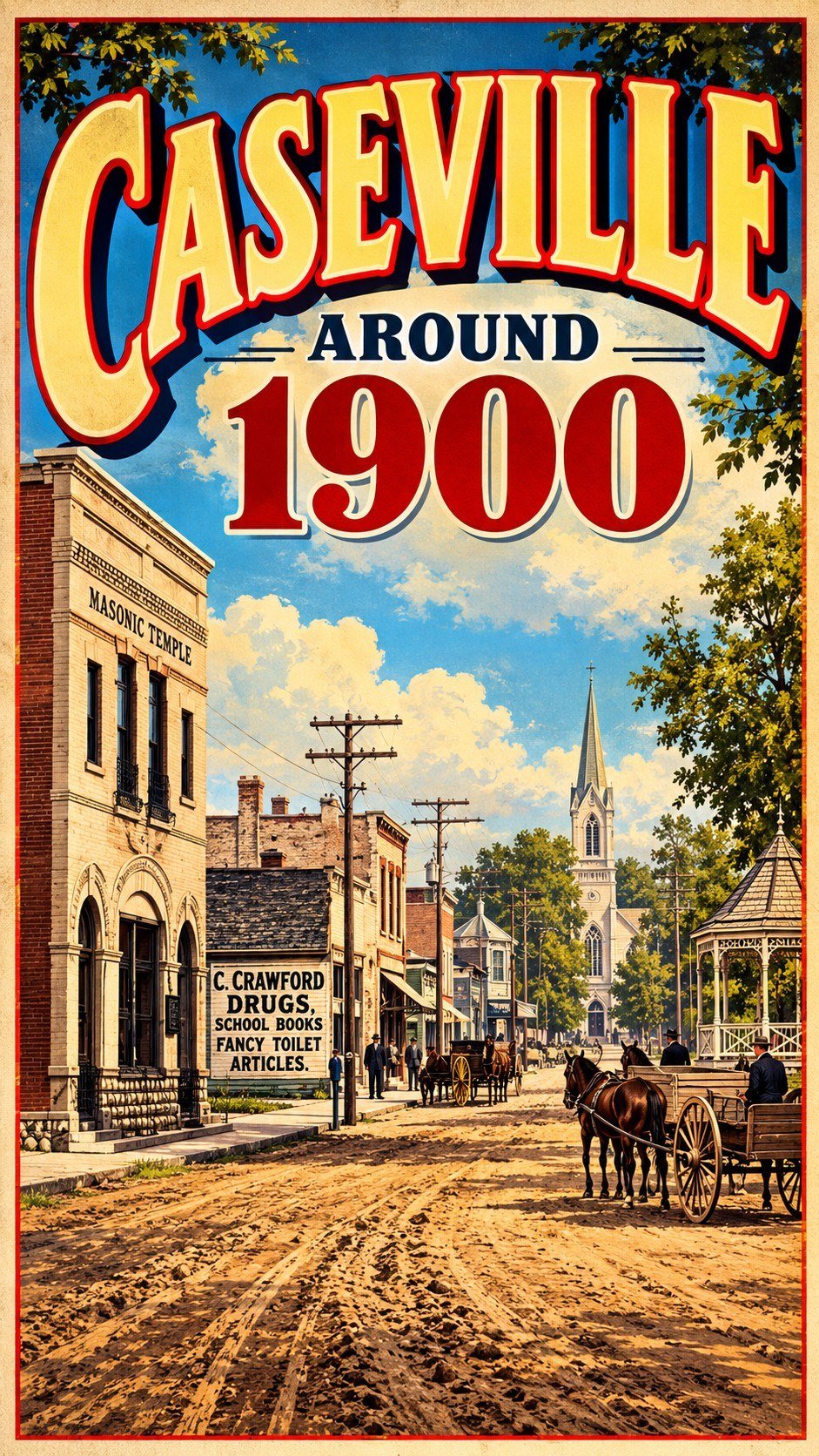 Caseville Main Street, 1900 Michigan Moments poster