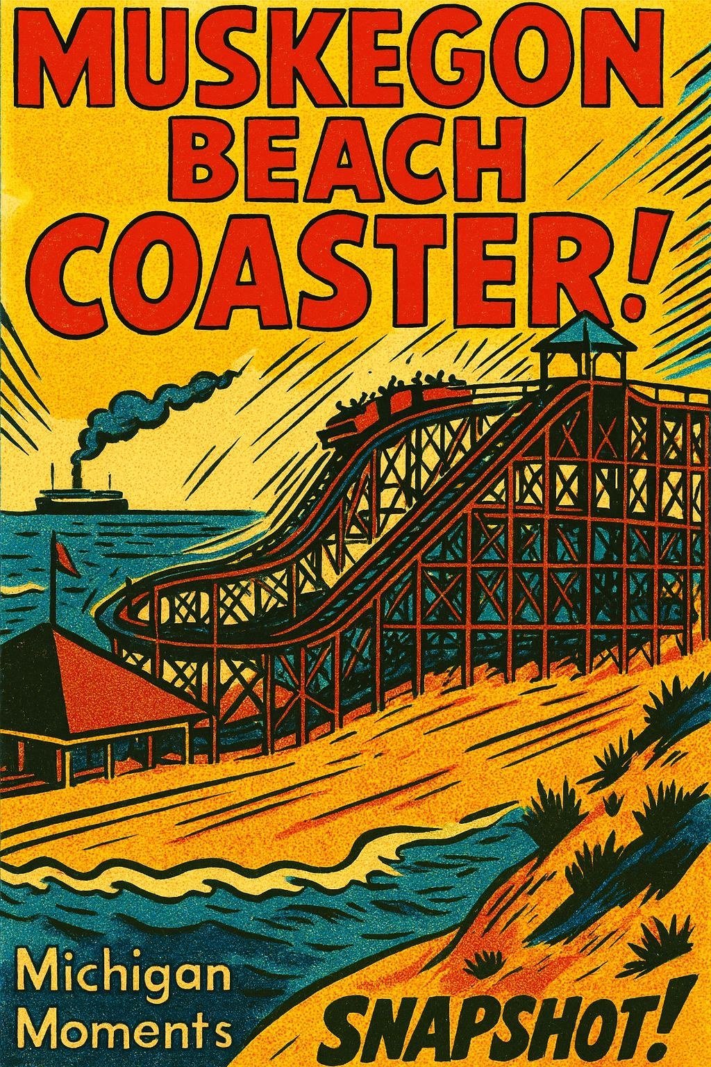 Muskegon Figure 8 Coaster Michigan Moments poster