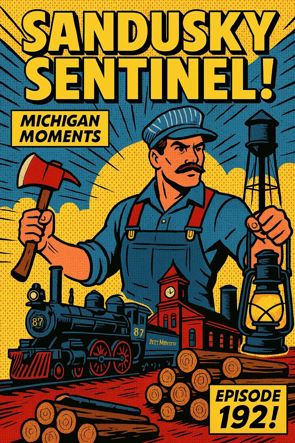 Sandusky Train Engineers Michigan Moments poster
