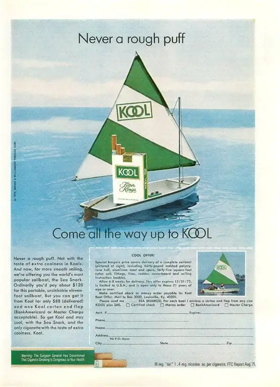 Kool Cigarette Sailboat Ad