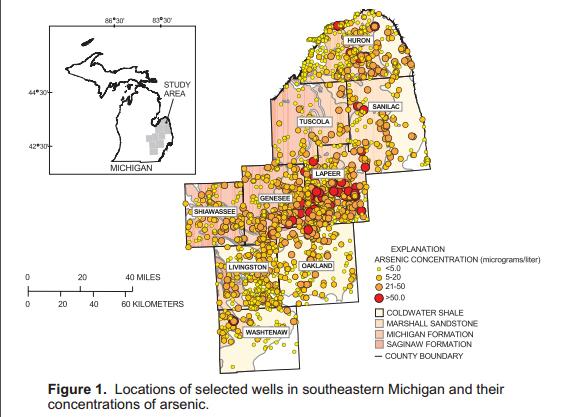 High Levels of Arsenic in Michigan Water Wells