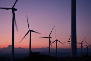 Industrial Wind Turbines at Sunrise