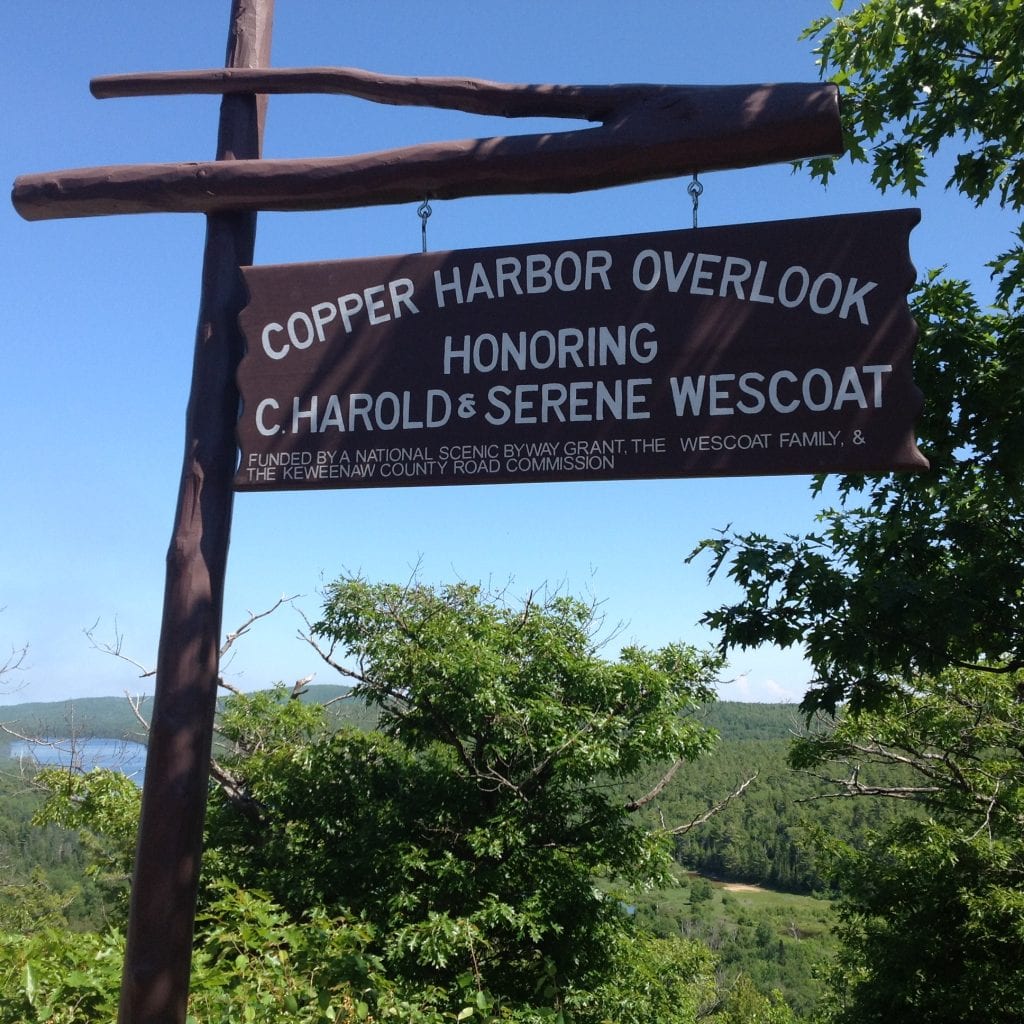 Copper Harbor Overlook Sign