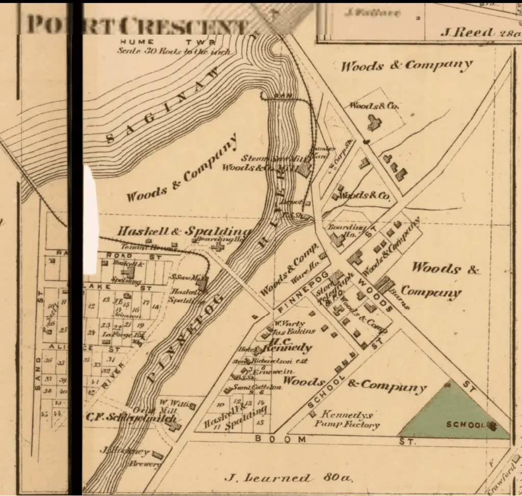 Port Crescent Town Map of the Ghost Town