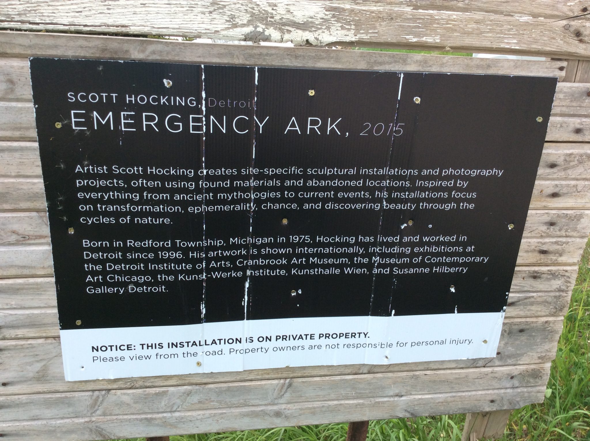 Emergency-Ark-Barn-Art-Sign