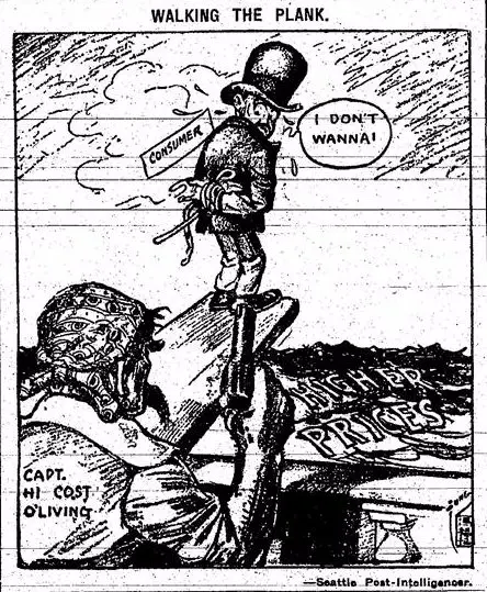 cost of living 1917 cartoon