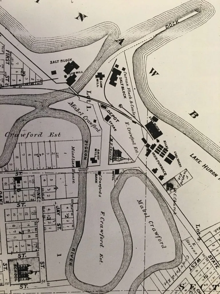 Map Showing Industrial Sites in Caseville