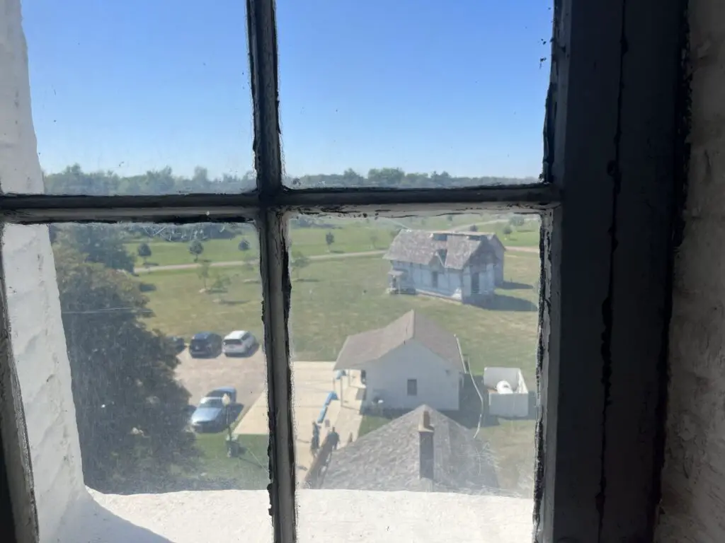 a view of a house from a window