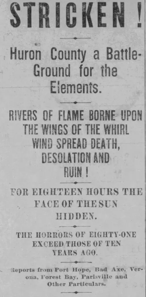 1881 Great Fire Headlines