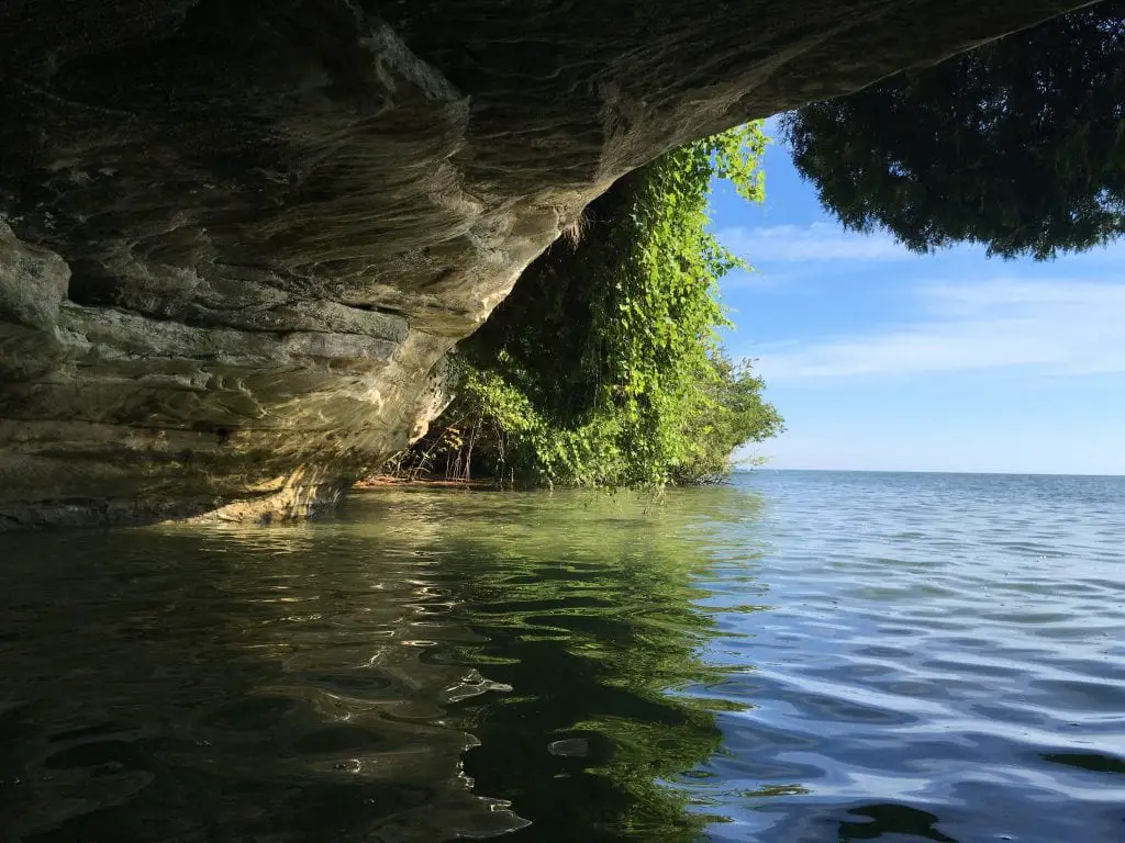 Pointe Aux Barques Sea Cave Michigan Kayaking
