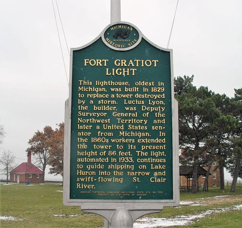 Fort Gratiot Lighthouse Marker