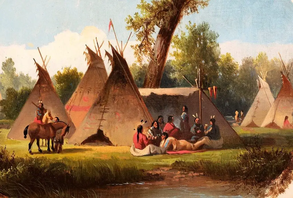 Assiniboin Encampment on the Upper Missouri between 1860 and 1870