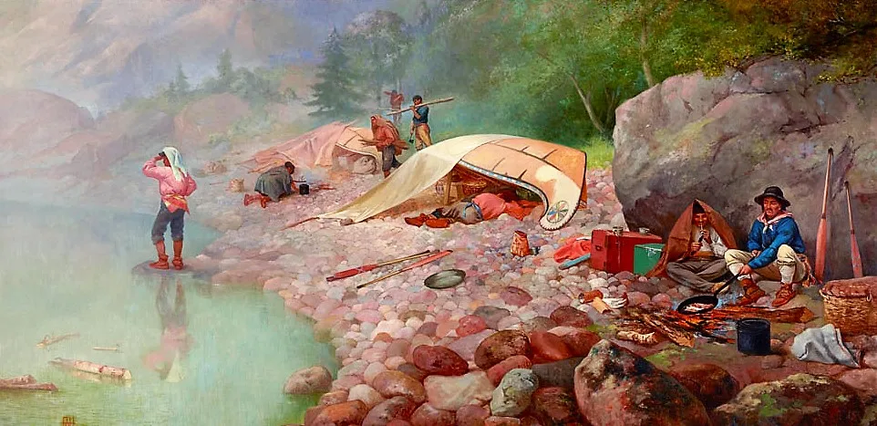 Painting of the "Voyageurs at Dawn"