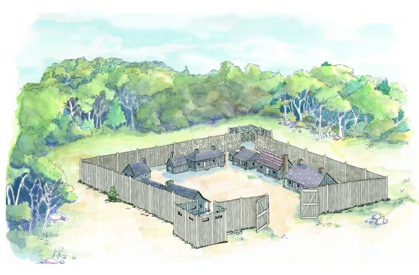 Fort-St-Joseph-Colorized Interpretive Sketch