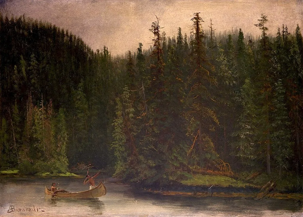 Indian Hunters in Canoe - Saginaw Trail