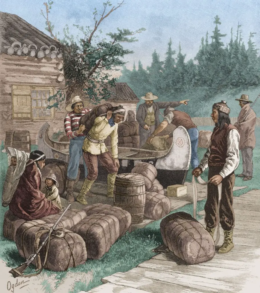 Indians at Hudson Bay Company Trading Post - Fortnight in the Wilderness