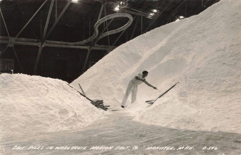 Salt Piles in Warehouse Morton Salt Co. Manistee, Mich.