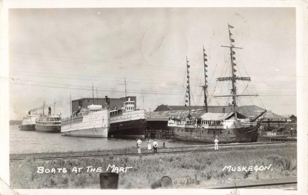 Boats at the Mart, Muskegon Mich.