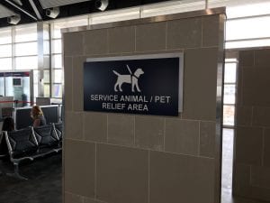 DTW service dog rest area sign