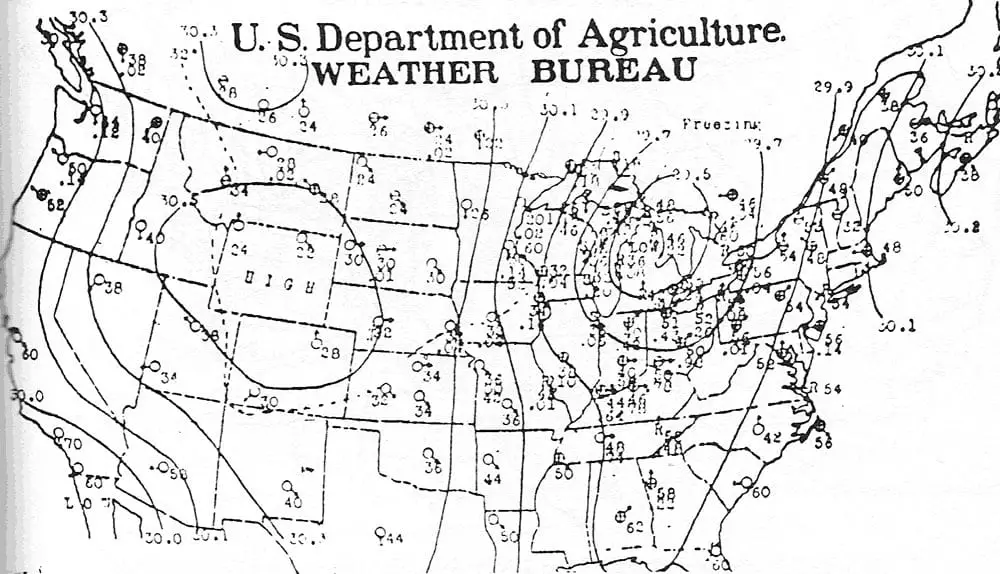 Weather map of November 8th, 1913. 