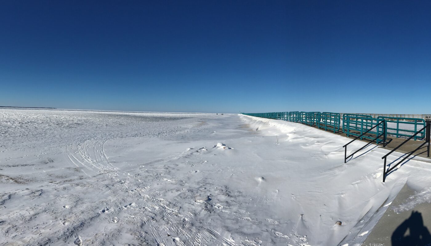 Caseville Breakwall Winter Panorama