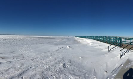 Caseville Breakwall Winter Panorama