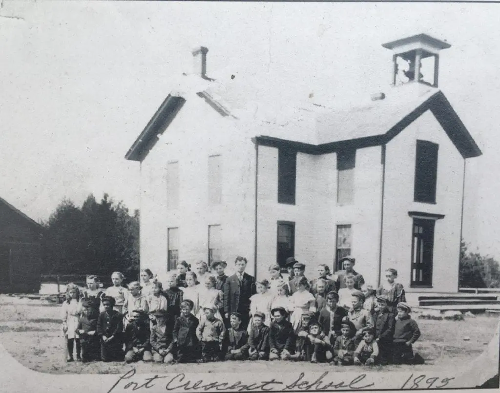 Port Crescent School House - Now the site of a Ghost Town